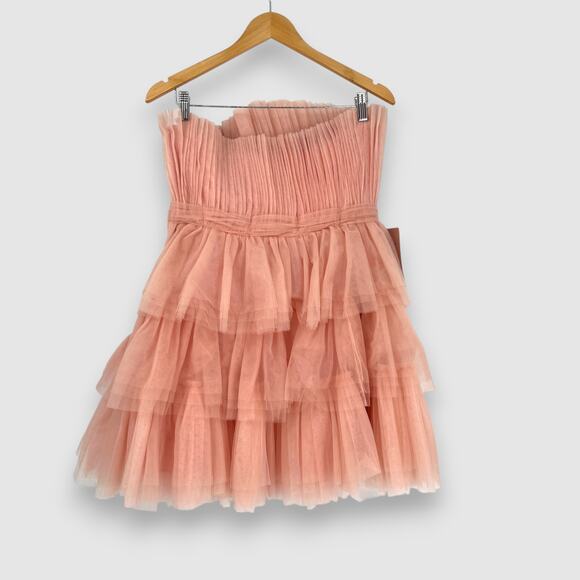 Anthropologie BHLDN Strapless Tiered Tulle Mini Dress Size 12 NWT - Picture 5 of 10
